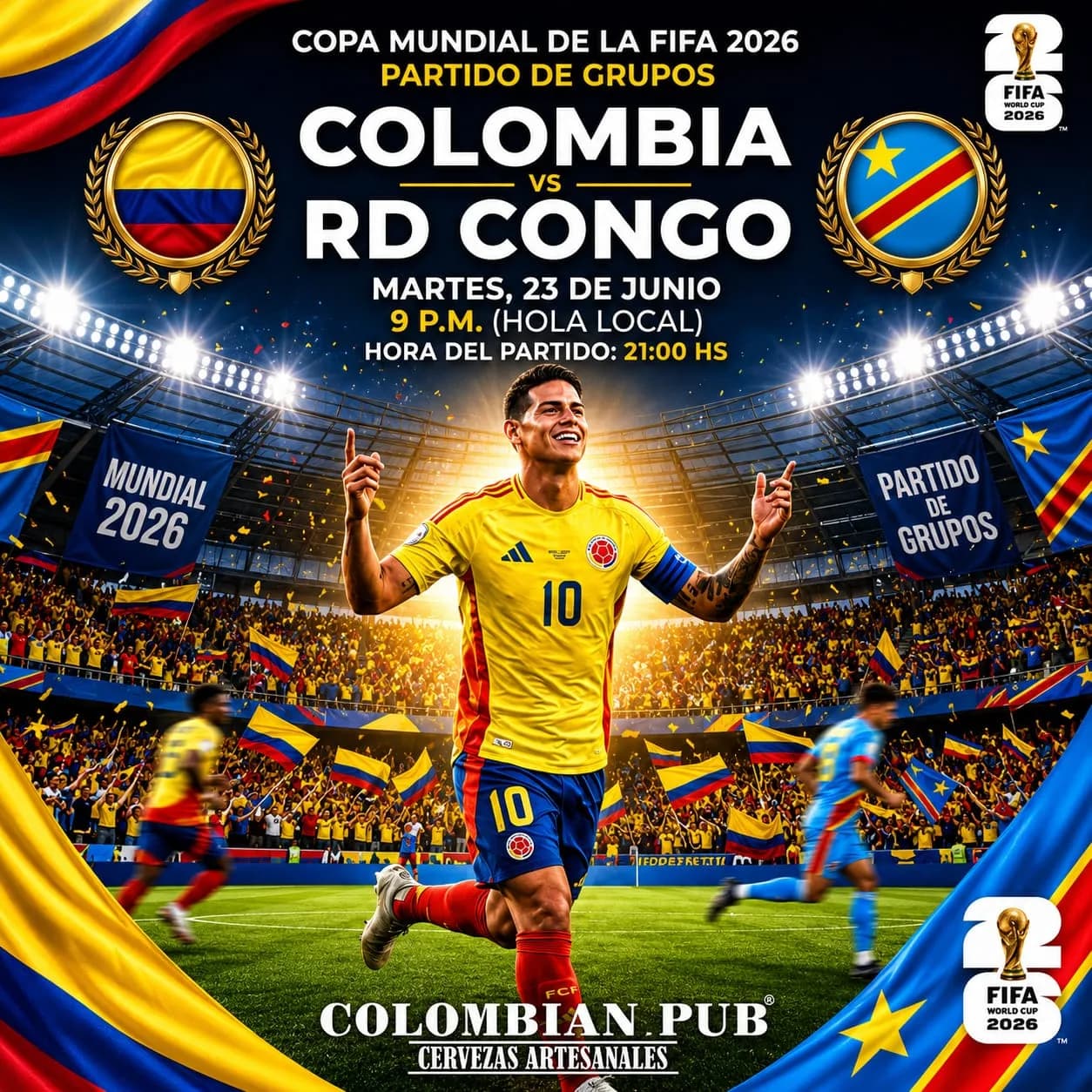 Flyer de COLOMBIA VS CONGO