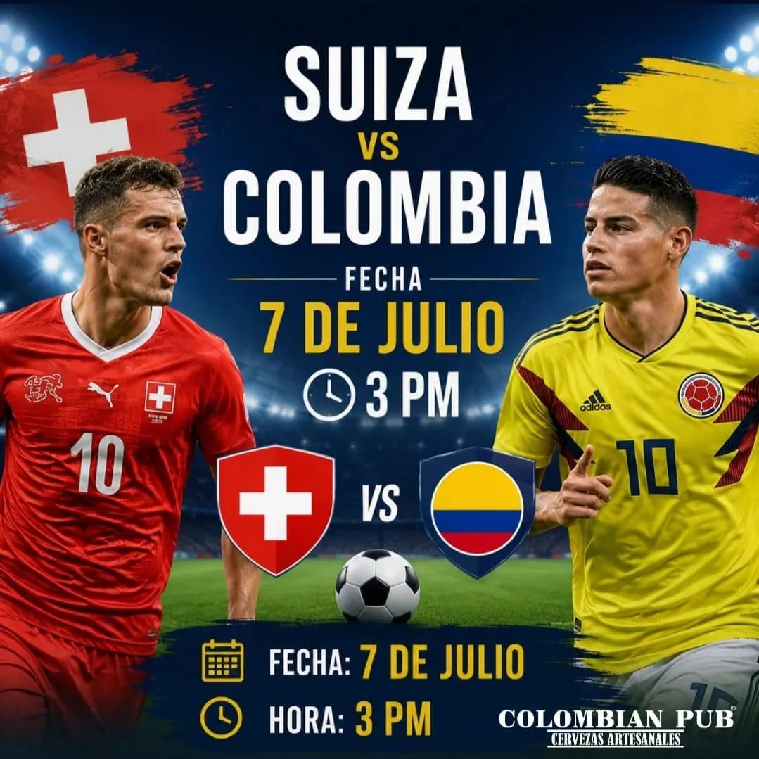 Flyer de COLOMBIA VS SUIZA