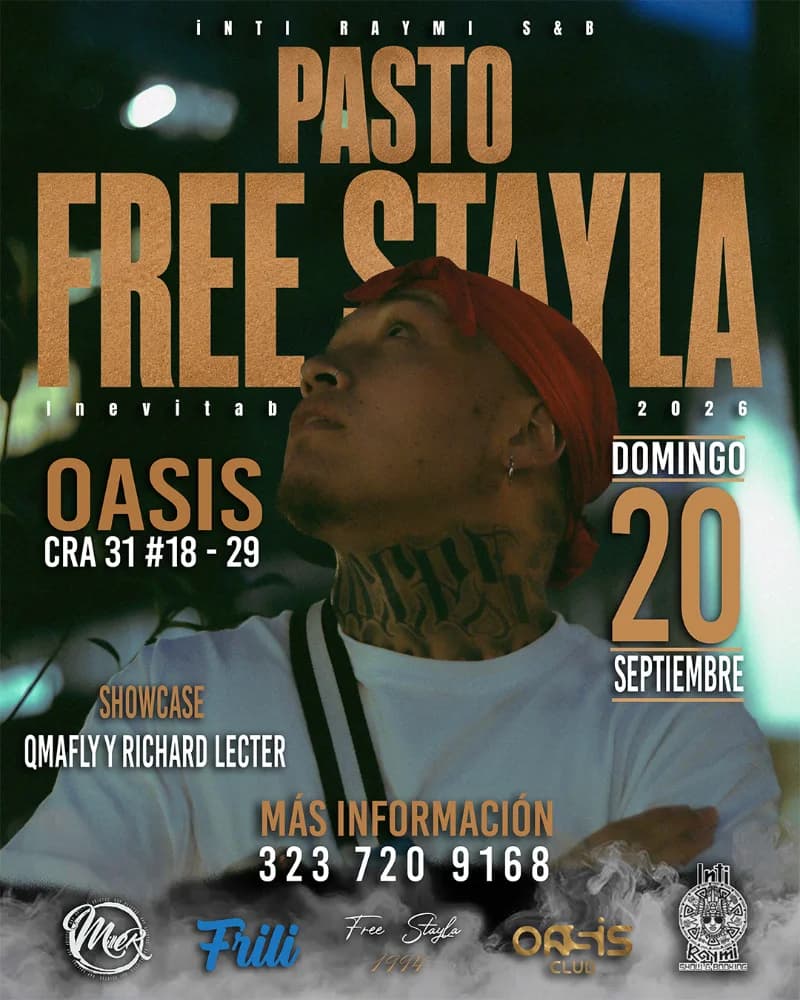 Flyer de Free Stayla en Pasto INEVITABLE TOUR 1994II