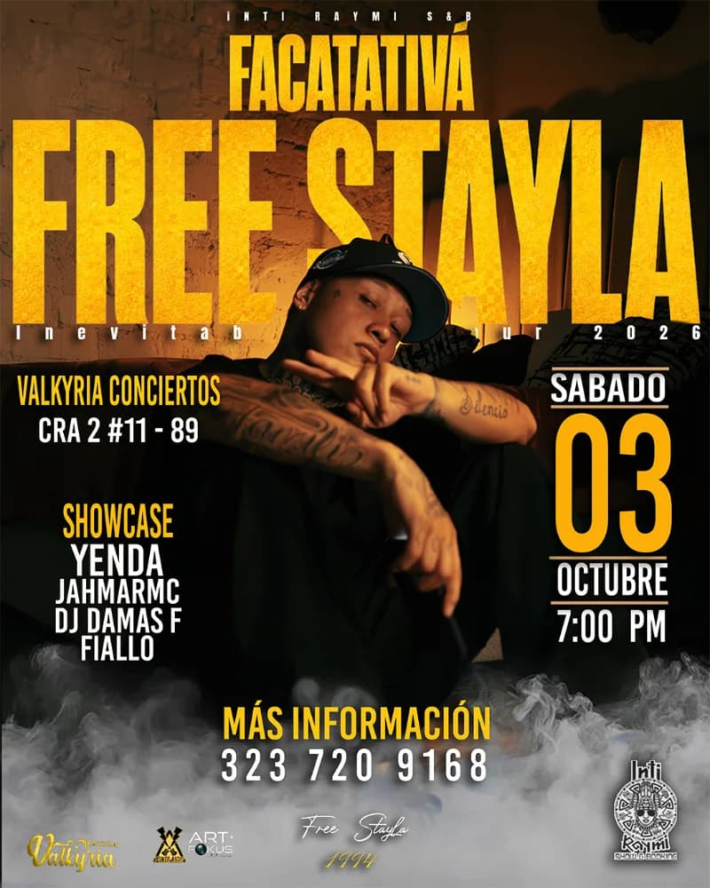Flyer de Free Stayla en Facatativá INEVITABLE TOUR 1994II