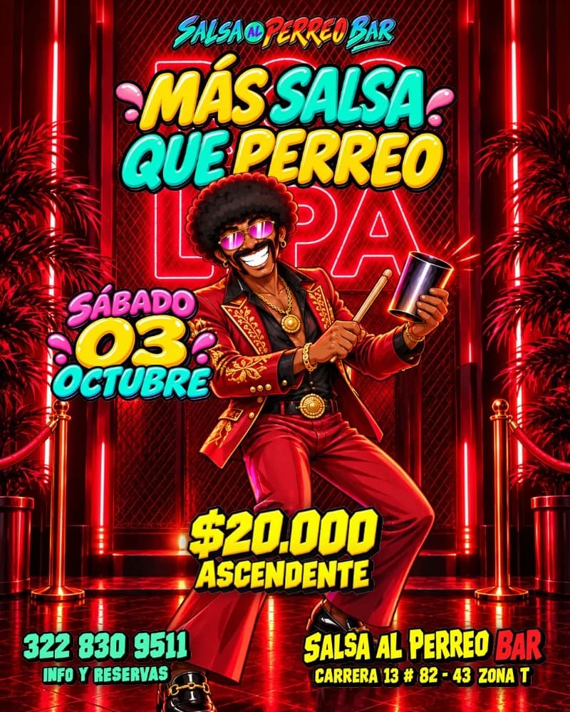 Flyer de MÁS SALSA QUE PERREO