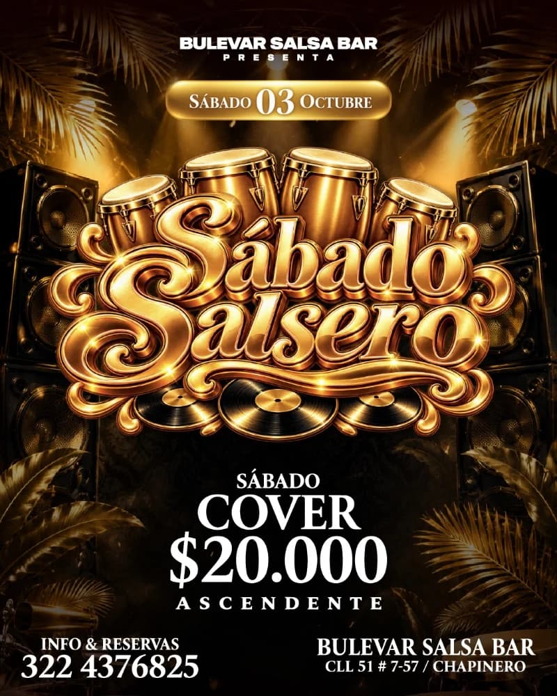 Flyer de Sábado salsero