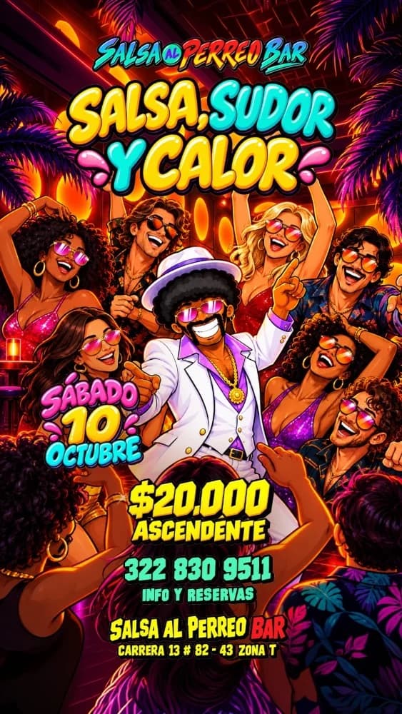 Flyer de SALSA, SUDOR Y CALOR