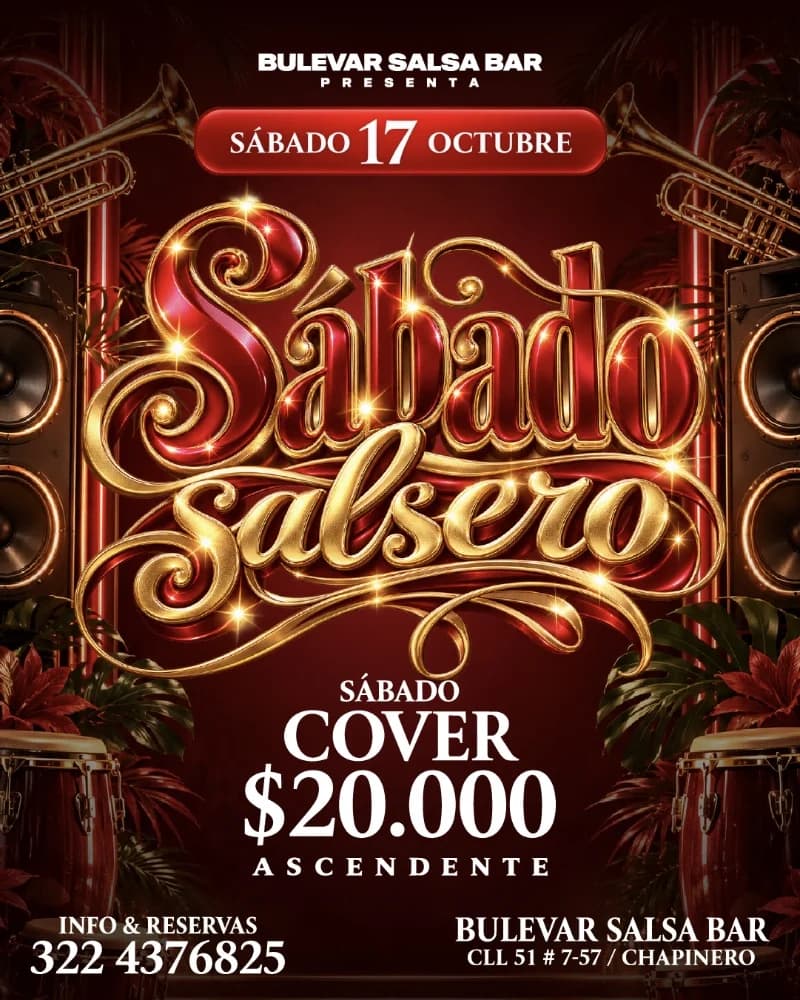 Flyer de Sábado salsero