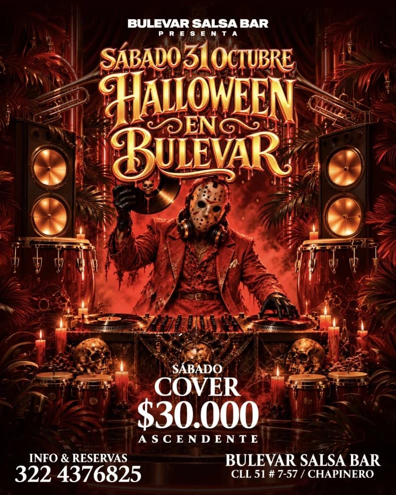 Flyer de HALLOWEEN EN BULEVAR
